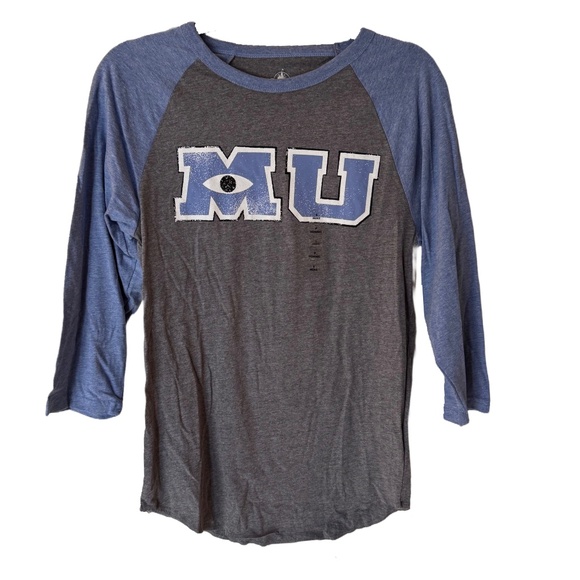 NEW Disney Store Monsters University Baseball Shirt with Mid-Length Sleeves - Picture 1 of 8